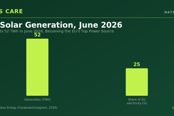 Solar Hits 52 TWh in June 2026, Becoming the EU’s Top Power Source