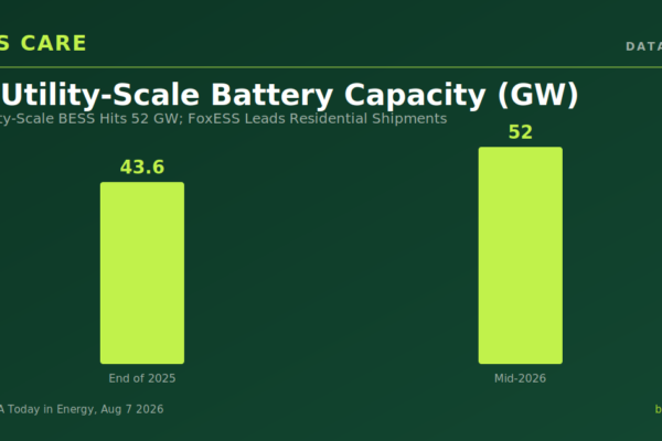 US Utility-Scale BESS Hits 52 GW; FoxESS Leads Residential Shipments