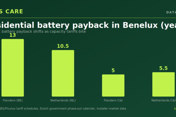 Benelux battery payback shifts as capacity tariffs bite